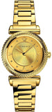  Shop Authentic Versace V-Motif Gold Dial Gold Steel Strap Watch for Women - VERE00618 - Luxxuri