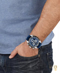  Shop Authentic Versace V-Ray Chronograph Quartz Blue Dial Blue Leather Strap Watch for Men - VE2I00721 - Luxxuri