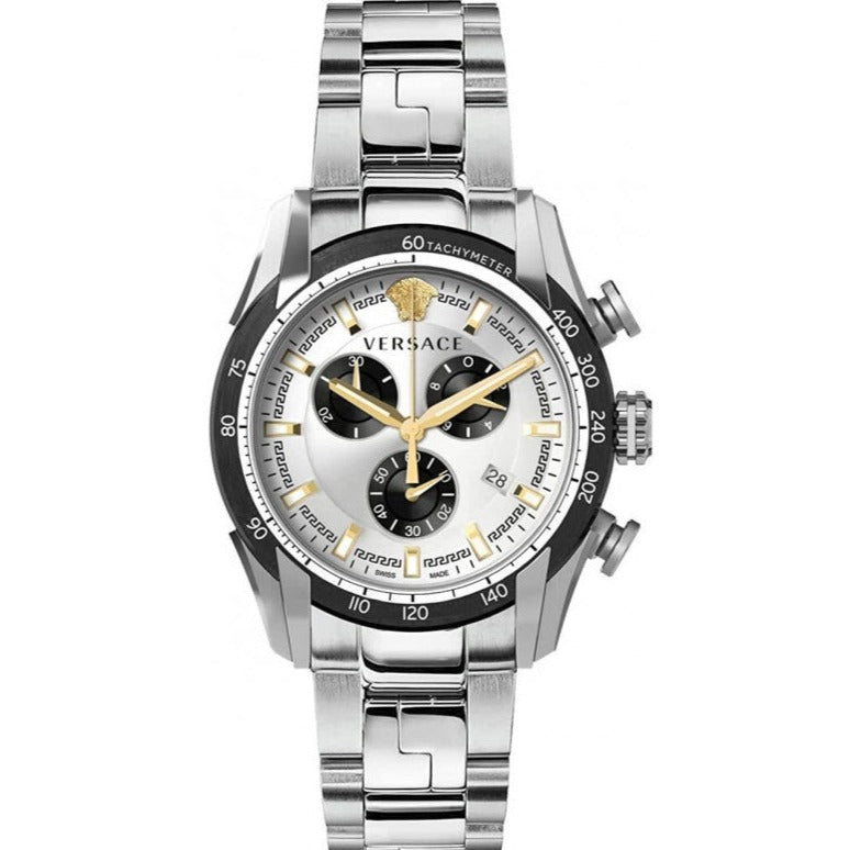  Shop Authentic Versace V-Ray Chronograph Quartz Silver Dial Silver Steel Strap Watch For Men - VE2I00321 - Luxxuri