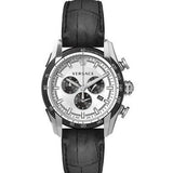  Shop Authentic Versace V-Ray Quartz Silver Dial Black Leather Strap Watch for Men - VDB010014 - Luxxuri