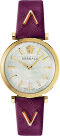  Shop Authentic Versace V-Twist Silver Dial Red Leather Strap Watch for for Women - VELS00519 - Luxxuri