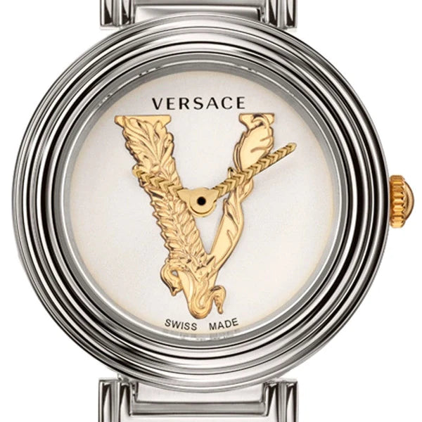  Shop Authentic Versace Virtus Quartz White Dial Silver Steel Strap Watch For Women - VET300621 - Luxxuri