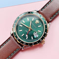  Shop Authentic Versace Hellenyium Green Dial Brown Leather Strap Watch for Men - V11090017 - Luxxuri