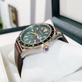  Shop Authentic Versace Hellenyium Green Dial Brown Leather Strap Watch for Men - V11090017 - Luxxuri