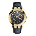  Shop Authentic Versace V-Race Quartz Black Dial Black Leather Strap Watch For Men - VEBV00119 - Luxxuri