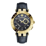  Shop Authentic Versace V-Race Quartz Black Dial Black Leather Strap Watch For Men - VEBV00119 - Luxxuri