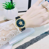  Shop Authentic Versace Palazzo Empire Greca Black Dial Black Leather Strap Watch for Women - VEDV00119 - Luxxuri