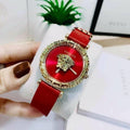  Shop Authentic Versace Palazzo Empire Greca Red Dial Red Leather Strap Watch for Women - VEDV00319 - Luxxuri