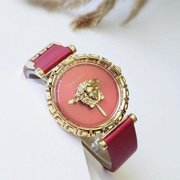  Shop Authentic Versace Palazzo Empire Greca Red Dial Red Leather Strap Watch for Women - VEDV00319 - Luxxuri