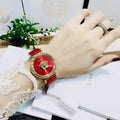  Shop Authentic Versace Palazzo Empire Greca Red Dial Red Leather Strap Watch for Women - VEDV00319 - Luxxuri