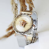  Shop Authentic Versace Palazzo Empire Silver Dial Silver Mesh Bracelet Watch for Women - VEDV00419 - Luxxuri