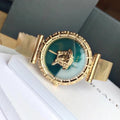  Shop Authentic Versace Palazzo Empire Greca Green Dial Gold Mesh Bracelet Watch for Women - VEDV00819 - Luxxuri