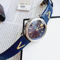 Shop Authentic Versace V-Twist Quartz Blue Dial Blue Leather Strap Watch for Women - VELS00119 - Luxxuri