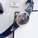  Shop Authentic Versace V-Twist Quartz Blue Dial Blue Leather Strap Watch for Women - VELS00119 - Luxxuri