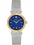  Shop Authentic Versace Meander Blue Dial Silver Mesh Bracelet Watch for Women - VELW00520 - Luxxuri