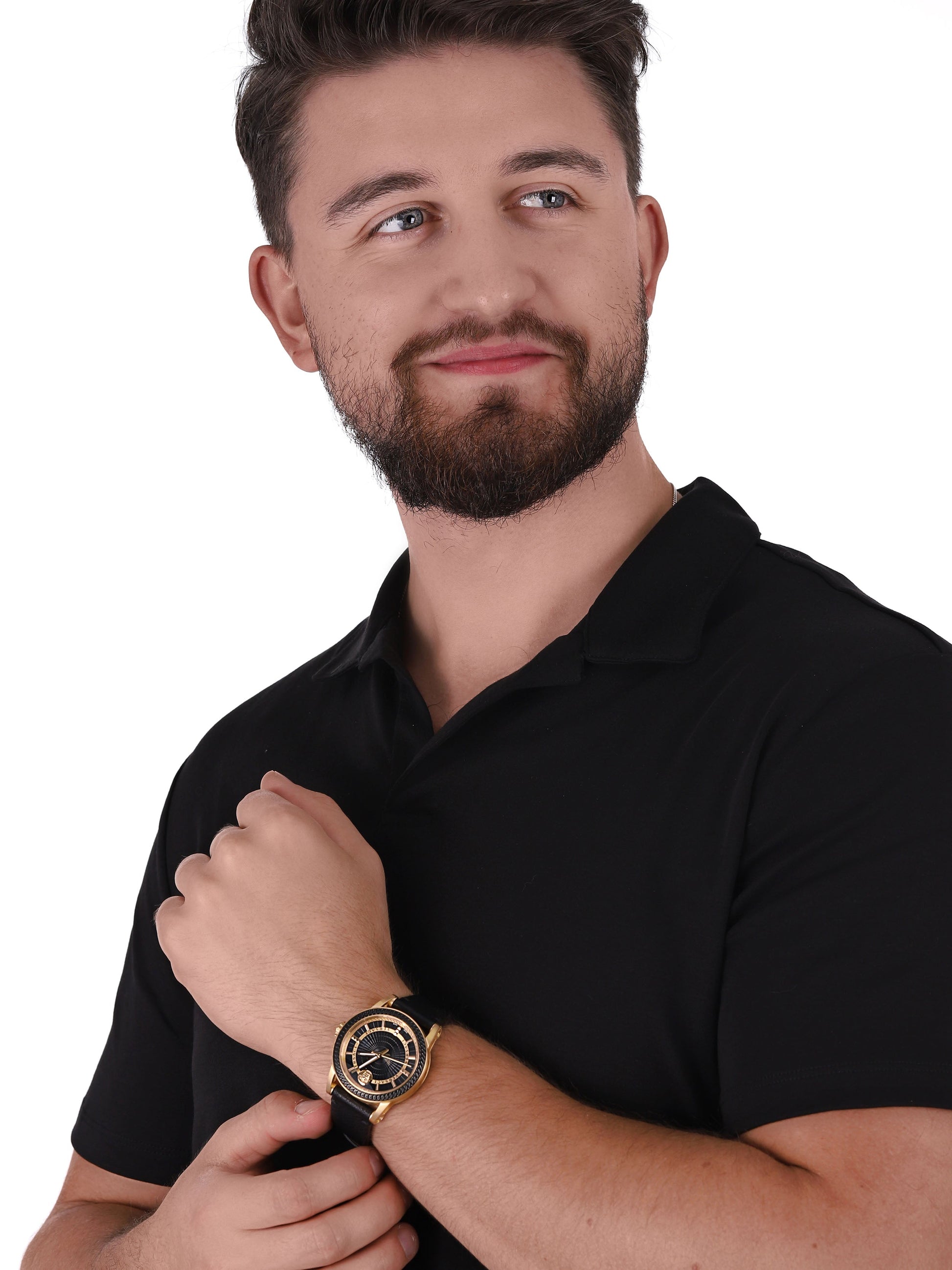  Shop Authentic Versace Code Quartz Black Dial Black Leather Strap Watch For Men - VEPO00320 - Luxxuri