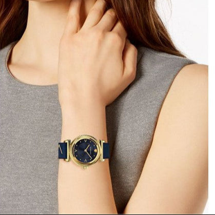  Shop Authentic Versace Greca Blue Dial Blue Leather Strap Watch for Women - VERE00218 - Luxxuri