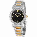  Shop Authentic Versace V-Motif Black Dial Two Tone Steel Strap Watch for Women - VERE00518 - Luxxuri