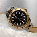  Shop Authentic Versace Hellenyium GMT Black Dial Two Tone Steel Strap Watch for Men - V11040015 - Luxxuri