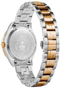 Versace Hellenyium GMT Green Dial Two Tone Steel Strap Watch for Men - V11050015
