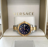  Shop Authentic Versace Hellenyium GMT Blue Dial Two Tone Steel Strap Watch for Men - V11060017 - Luxxuri