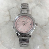  Shop Authentic Versace Hellenyium Pink Dial Silver Steel Strap Watch for Women - V12010015 - Luxxuri
