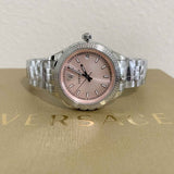  Shop Authentic Versace Hellenyium Pink Dial Silver Steel Strap Watch for Women - V12010015 - Luxxuri