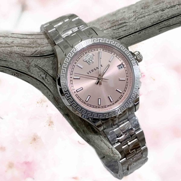  Shop Authentic Versace Hellenyium Pink Dial Silver Steel Strap Watch for Women - V12010015 - Luxxuri