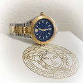  Shop Authentic Versace Hellenyium Blue Dial Two Tone Steel Strap Watch for Women - V12060017 - Luxxuri