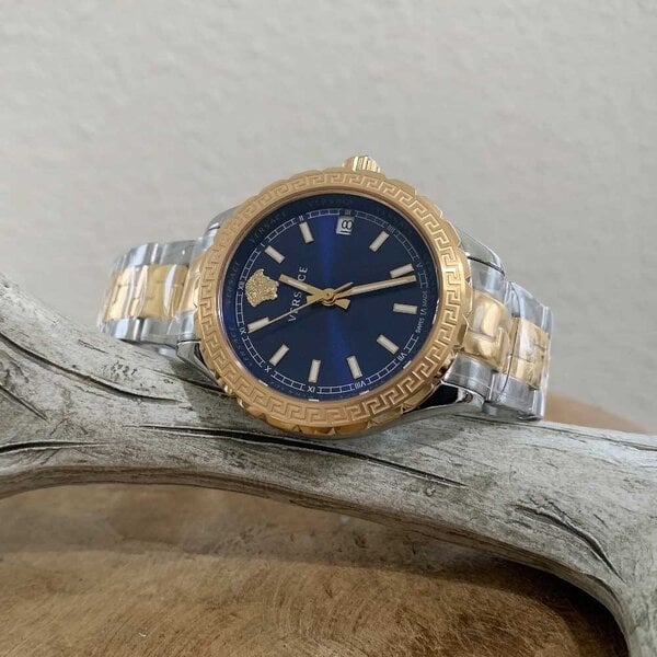  Shop Authentic Versace Hellenyium Blue Dial Two Tone Steel Strap Watch for Women - V12060017 - Luxxuri