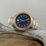  Shop Authentic Versace Hellenyium Blue Dial Two Tone Steel Strap Watch for Women - V12060017 - Luxxuri