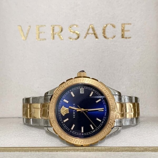  Shop Authentic Versace Hellenyium Blue Dial Two Tone Steel Strap Watch for Women - V12060017 - Luxxuri