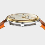  Shop Authentic Versace V Circle Quartz Silver Dial Brown Leather Strap Watch For Women - VBP04017 - Luxxuri