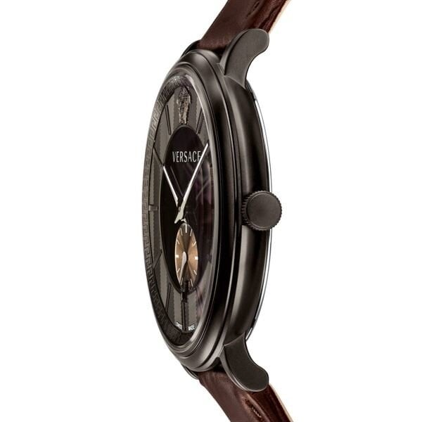  Shop Authentic Versace V-Circle Manifesto Black Dial Maroon Leather Strap Watch for Men - VBQ040017 - Luxxuri
