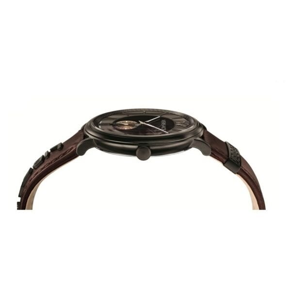  Shop Authentic Versace V-Circle Manifesto Black Dial Maroon Leather Strap Watch for Men - VBQ040017 - Luxxuri