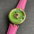  Shop Authentic Versace Palazzo Empire Green Dial Pink Leather Strap Watch for Women - VCO150017 - Luxxuri