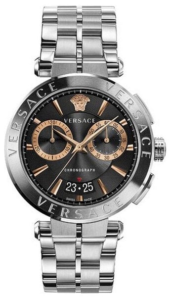  Shop Authentic Versace Aion Chronograph Black Dial Silver Steel Strap Watch For Men - VE1D01019 - Luxxuri