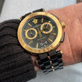  Shop Authentic Versace Aion Chronograph Black Dial Black Steel Strap Watch for Men - VE1D01620 - Luxxuri
