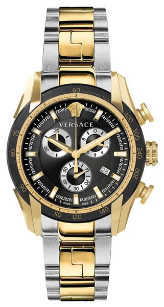  Shop Authentic Versace V-Ray Chronograph Black Dial Two Tone Steel Strap Watch For Men - VE2I00421 - Luxxuri