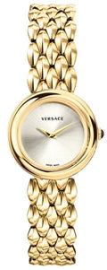  Shop Authentic Versace V-Flare Quartz Silver Dial Gold Steel Strap Watch for Women - VEBN00718 - Luxxuri