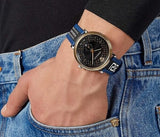  Shop Authentic Versace  V-Circle Black Dial Blue Leather Strap Watch for Men - VEBQ01419 - Luxxuri