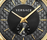  Shop Authentic Versace V-Circle Quartz Black Dial Brown Leather Strap Watch for Men - VEBQ01619 - Luxxuri