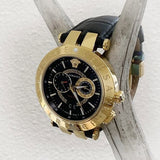  Shop Authentic Versace V-Race Quartz Black Dial Black Leather Strap Watch For Men - VEBV00119 - Luxxuri