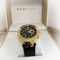  Shop Authentic Versace V-Race Quartz Black Dial Black Leather Strap Watch For Men - VEBV00119 - Luxxuri