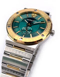  Shop Authentic Versace Hellenyium Quartz Green Dial Silver Steel Strap Watch For Men - VEVK00420 - Luxxuri
