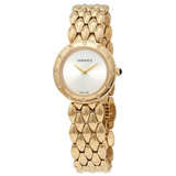  Shop Authentic Versace V-Flare Quartz Silver Dial Gold Steel Strap Watch for Women - VEBN00818 - Luxxuri