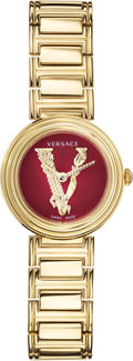  Shop Authentic Versace Virtus Mini Quartz Red Dial Gold Steel Strap Watch For Women - VET300321 - Luxxuri
