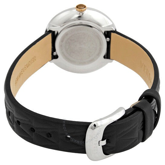  Shop Authentic Versace Virtus Quartz White Dial Black Leather Strap Watch For Women - VET300421 - Luxxuri