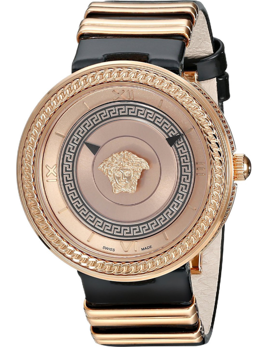  Shop Authentic Versace V Metal Icon Gold Dial Black & Gold Strap Watch for Women - VLC030014 - Luxxuri