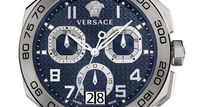  Shop Authentic Versace Dylos Chronograph Blue Dial Silver Steel Strap Watch for Men - VQC090016 - Luxxuri